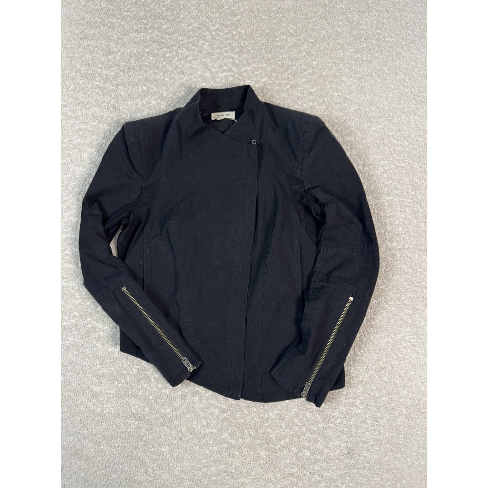 Helmut Lang Womens Zip Pockets Designer‎ Asymmetrical Moto Jacket Lined Black XS